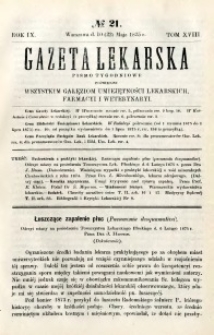 Gazeta Lekarska 1875 R.9, t.18, nr 21