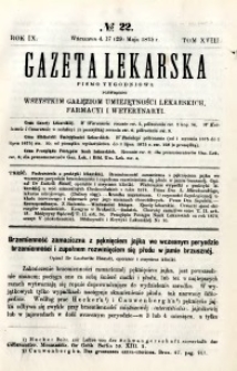 Gazeta Lekarska 1875 R.9, t.18, nr 22