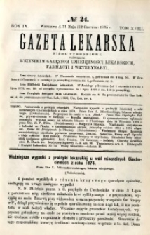 Gazeta Lekarska 1875 R.9, t.18, nr 24