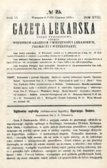 Gazeta Lekarska 1875 R.9, t.18, nr 25
