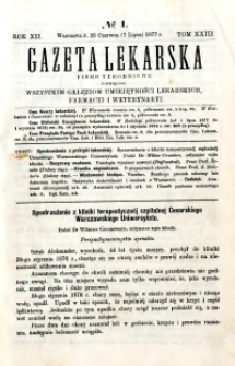 Gazeta Lekarska 1877 R.12, t.23, nr 1