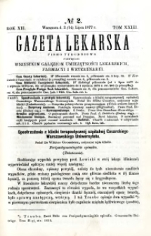 Gazeta Lekarska 1877 R.12, t.23, nr 2