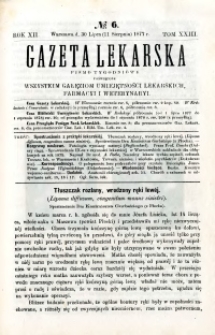 Gazeta Lekarska 1877 R.12, t.23, nr 6
