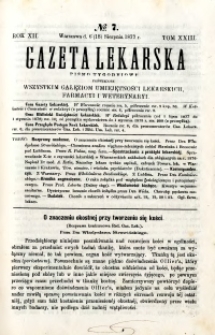 Gazeta Lekarska 1877 R.12, t.23, nr 7