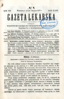 Gazeta Lekarska 1877 R.12, t.23, nr 8