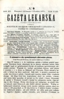 Gazeta Lekarska 1877 R.12, t.23, nr 9