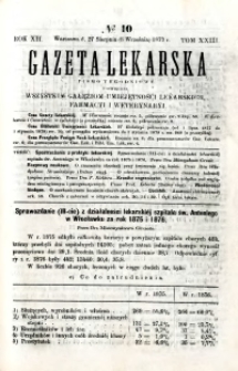 Gazeta Lekarska 1877 R.12, t.23, nr 10