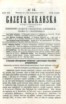 Gazeta Lekarska 1877 R.12, t.23, nr 15