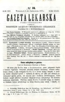 Gazeta Lekarska 1877 R.12, t.23, nr 16