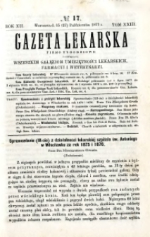 Gazeta Lekarska 1877 R.12, t.23, nr 17