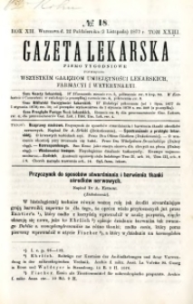 Gazeta Lekarska 1877 R.12, t.23, nr 18
