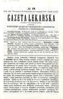Gazeta Lekarska 1877 R.12, t.23, nr 19
