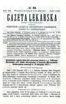 Gazeta Lekarska 1877 R.12, t.23, nr 23