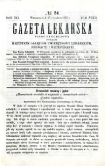 Gazeta Lekarska 1877 R.12, t.23, nr 24