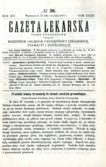Gazeta Lekarska 1877 R.12, t.23, nr 26