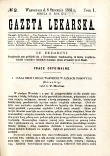 Gazeta Lekarska 1881 R.16, t.1, nr 2