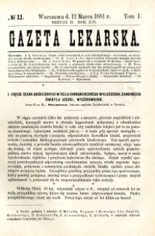 Gazeta Lekarska 1881 R.16, t.1, nr 11