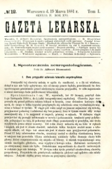 Gazeta Lekarska 1881 R.16, t.1, nr 12