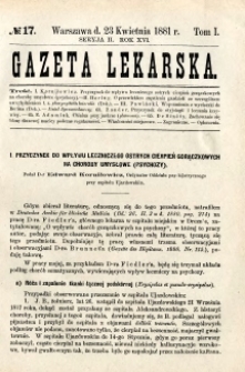 Gazeta Lekarska 1881 R.16, t.1, nr 17
