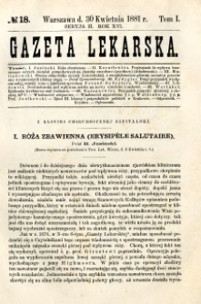 Gazeta Lekarska 1881 R.16, t.1, nr 18
