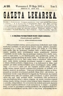 Gazeta Lekarska 1881 R.16, t.1, nr 22