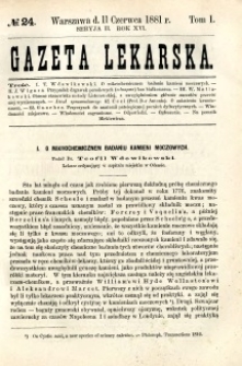 Gazeta Lekarska 1881 R.16, t.1, nr 24