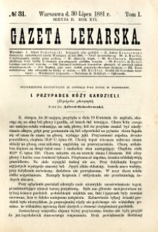 Gazeta Lekarska 1881 R.16, t.1, nr 31