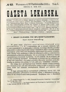 Gazeta Lekarska 1881 R.16, t.1, nr 43