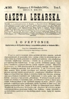 Gazeta Lekarska 1881 R.16, t.1, nr 50