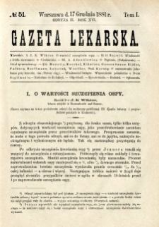 Gazeta Lekarska 1881 R.16, t.1, nr 51