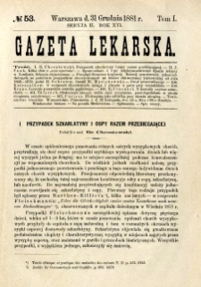 Gazeta Lekarska 1881 R.16, t.1, nr 53