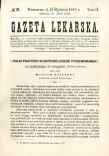 Gazeta Lekarska 1882 R.17, t.2, nr 2