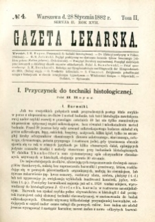 Gazeta Lekarska 1882 R.17, t.2, nr 4