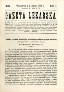 Gazeta Lekarska 1882 R.17, t.2, nr 5