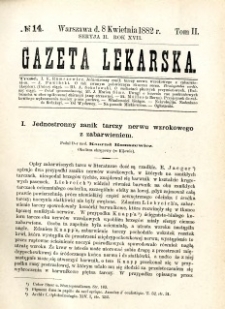 Gazeta Lekarska 1882 R.17, t.2, nr 14