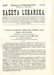 Gazeta Lekarska 1882 R.17, t.2, nr 17