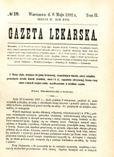 Gazeta Lekarska 1882 R.17, t.2, nr 18