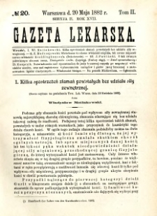 Gazeta Lekarska 1882 R.17, t.2, nr 20