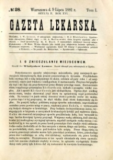 Gazeta Lekarska 1882 R.17, t.2, nr 28