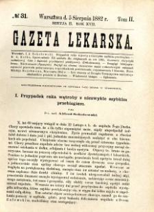 Gazeta Lekarska 1882 R.17, t.2, nr 31