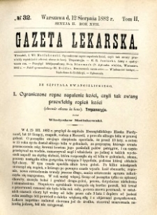 Gazeta Lekarska 1882 R.17, t.2, nr 32