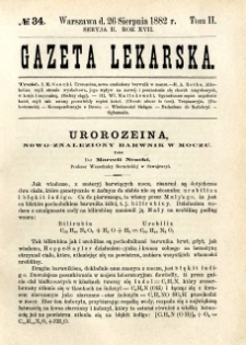 Gazeta Lekarska 1882 R.17, t.2, nr 34