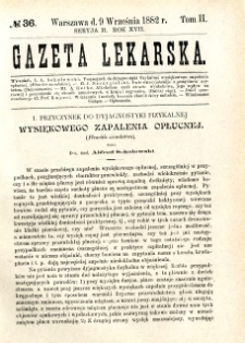 Gazeta Lekarska 1882 R.17, t.2, nr 36
