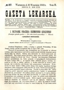 Gazeta Lekarska 1882 R.17, t.2, nr 37