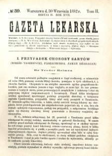 Gazeta Lekarska 1882 R.17, t.2, nr 39