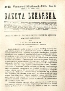 Gazeta Lekarska 1882 R.17, t.2, nr 43