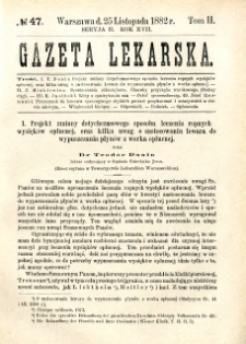 Gazeta Lekarska 1882 R.17, t.2, nr 47
