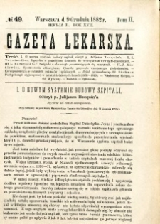 Gazeta Lekarska 1882 R.17, t.2, nr 49