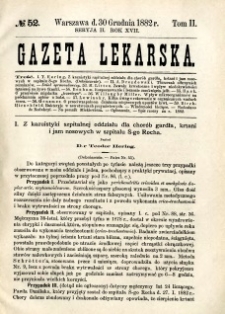 Gazeta Lekarska 1882 R.17, t.2, nr 52