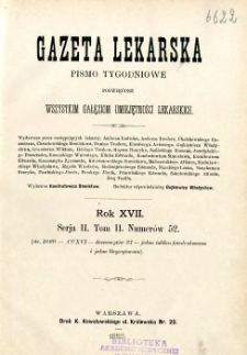 Gazeta Lekarska 1882 R.17 : spis treści tomu II